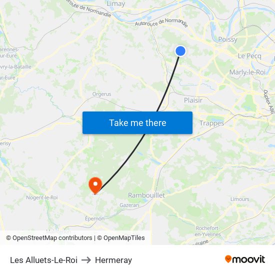 Les Alluets-Le-Roi to Hermeray map