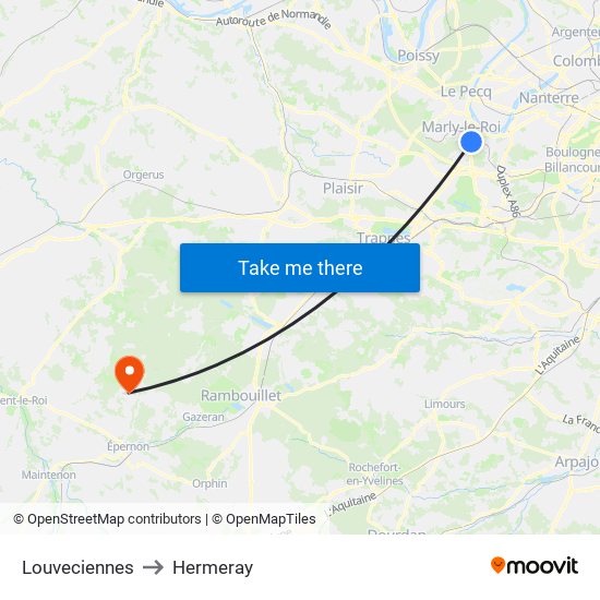 Louveciennes to Hermeray map