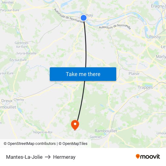 Mantes-La-Jolie to Hermeray map