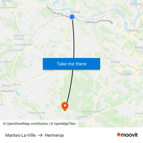 Mantes-La-Ville to Hermeray map