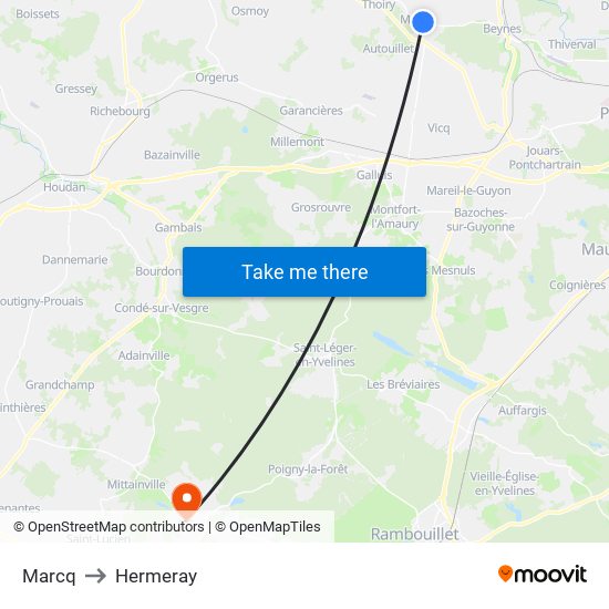 Marcq to Hermeray map