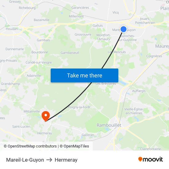 Mareil-Le-Guyon to Hermeray map