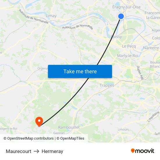 Maurecourt to Hermeray map