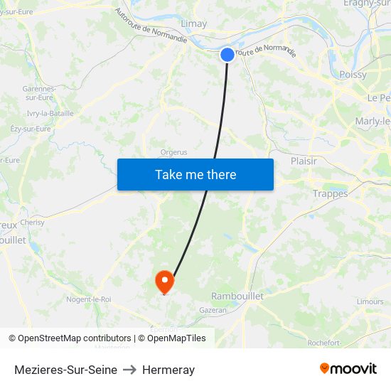 Mezieres-Sur-Seine to Hermeray map