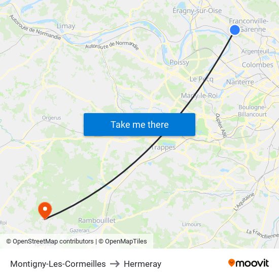 Montigny-Les-Cormeilles to Hermeray map