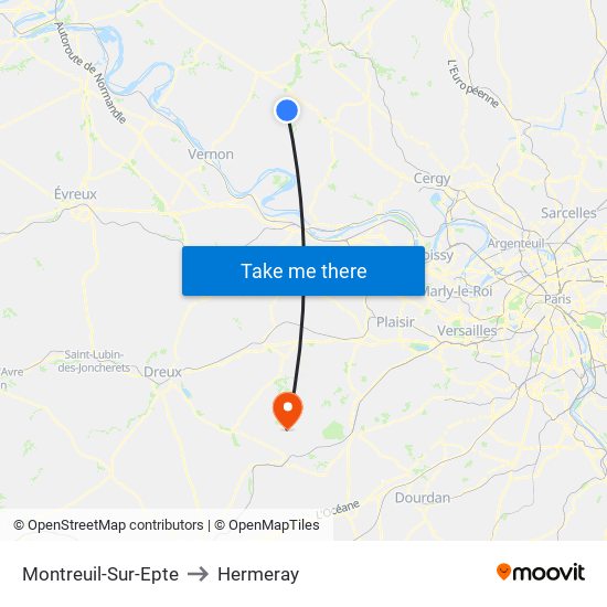 Montreuil-Sur-Epte to Hermeray map
