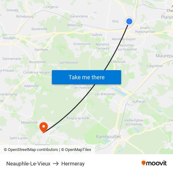 Neauphle-Le-Vieux to Hermeray map