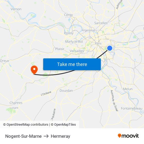 Nogent-Sur-Marne to Hermeray map