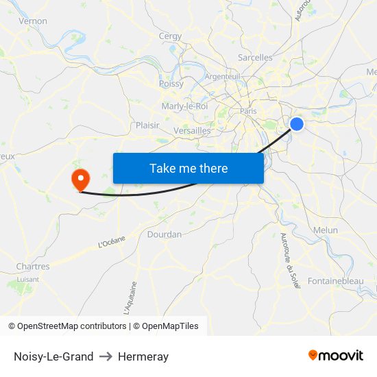 Noisy-Le-Grand to Hermeray map