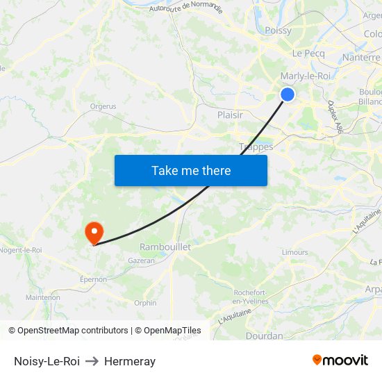 Noisy-Le-Roi to Hermeray map