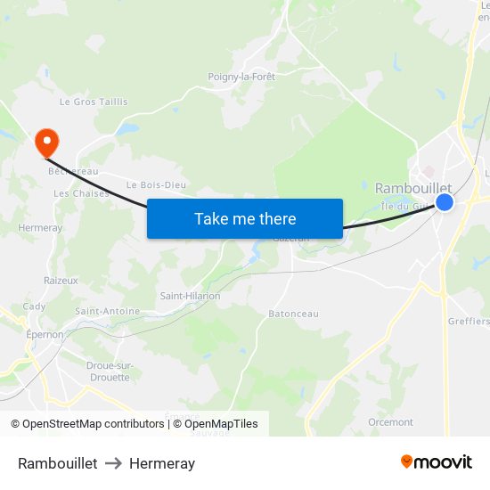 Rambouillet to Hermeray map