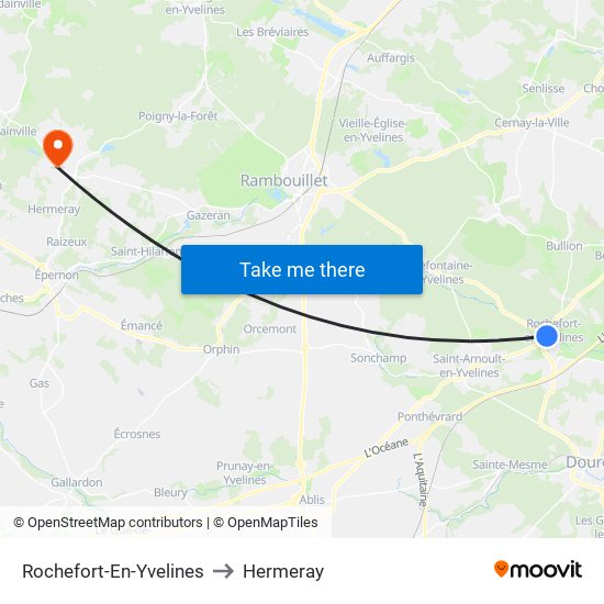 Rochefort-En-Yvelines to Hermeray map