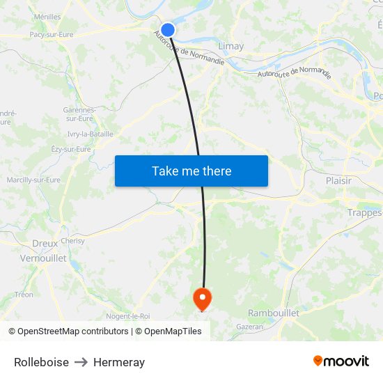 Rolleboise to Hermeray map