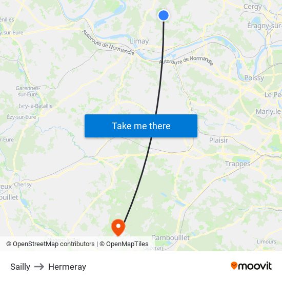 Sailly to Hermeray map