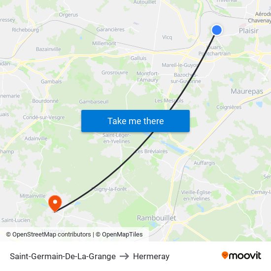 Saint-Germain-De-La-Grange to Hermeray map
