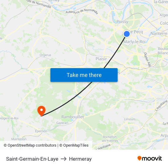 Saint-Germain-En-Laye to Hermeray map