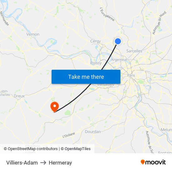 Villiers-Adam to Hermeray map