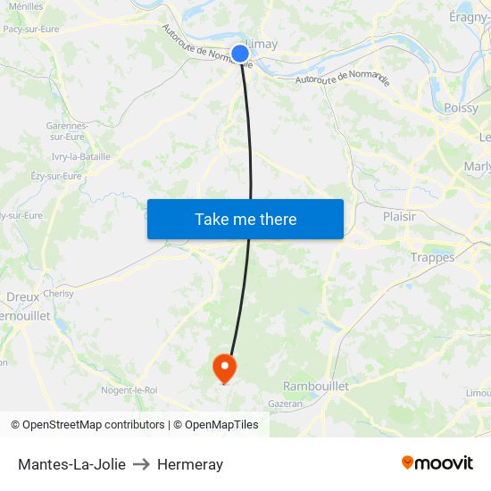 Mantes-La-Jolie to Hermeray map