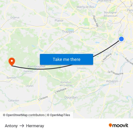Antony to Hermeray map