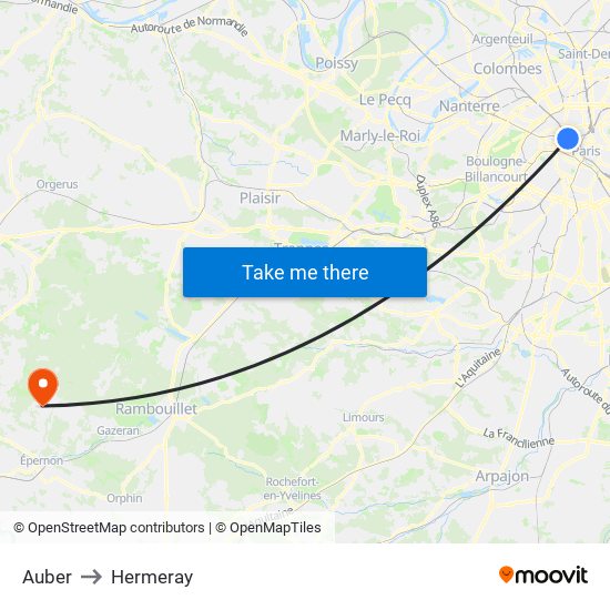 Auber to Hermeray map