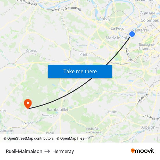 Rueil-Malmaison to Hermeray map