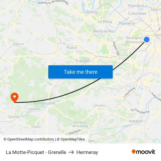 La Motte-Picquet - Grenelle to Hermeray map