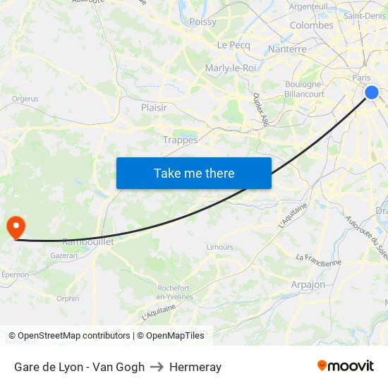 Van Gogh to Hermeray map
