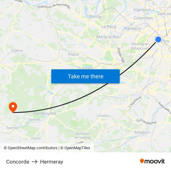 Concorde to Hermeray map