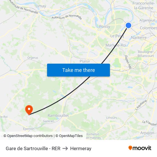 Gare de Sartrouville - RER to Hermeray map