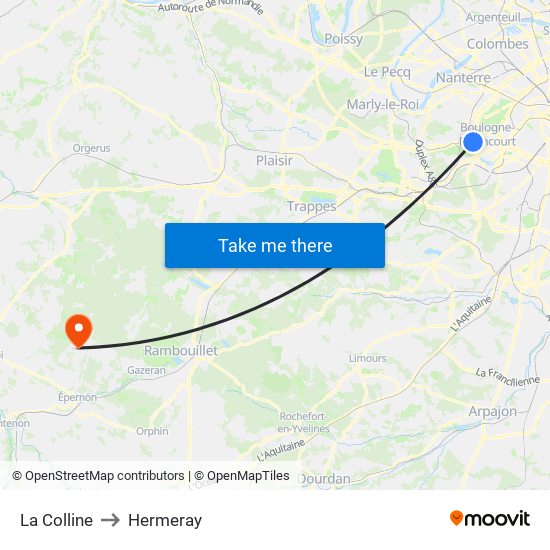 La Colline to Hermeray map