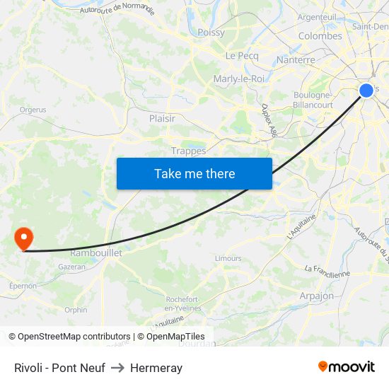 Rivoli - Pont Neuf to Hermeray map