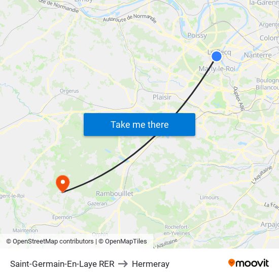 Saint-Germain-En-Laye RER to Hermeray map