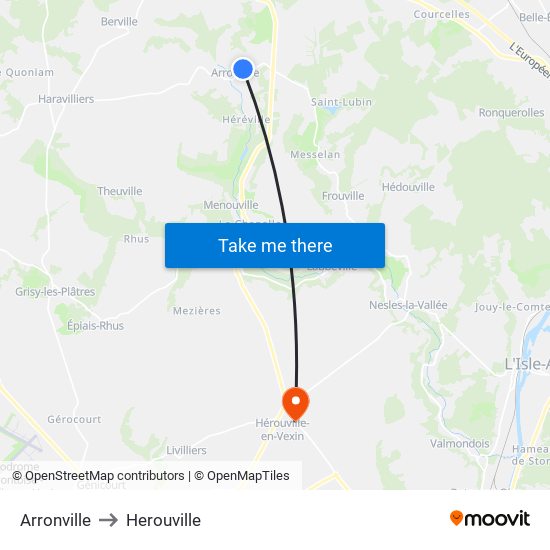 Arronville to Herouville map