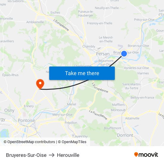 Bruyeres-Sur-Oise to Herouville map
