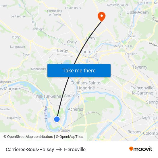 Carrieres-Sous-Poissy to Herouville map