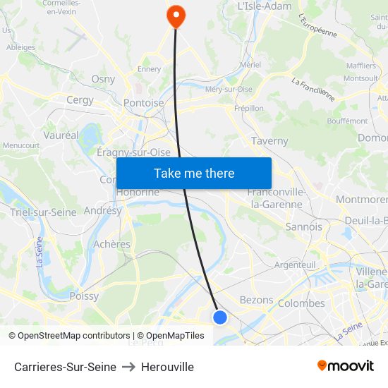 Carrieres-Sur-Seine to Herouville map
