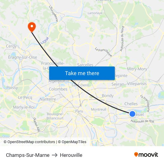 Champs-Sur-Marne to Herouville map
