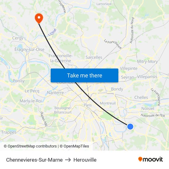 Chennevieres-Sur-Marne to Herouville map
