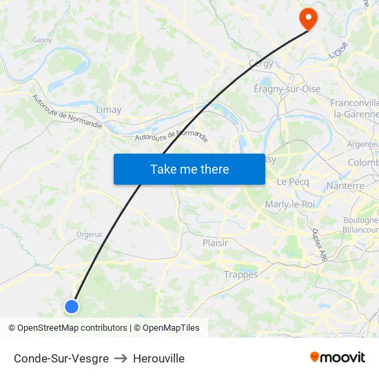 Conde-Sur-Vesgre to Herouville map
