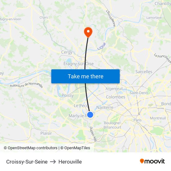 Croissy-Sur-Seine to Herouville map