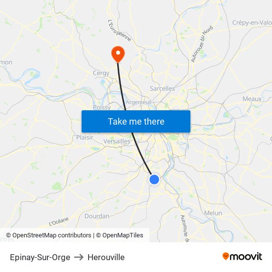 Epinay-Sur-Orge to Herouville map