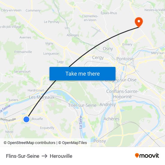 Flins-Sur-Seine to Herouville map