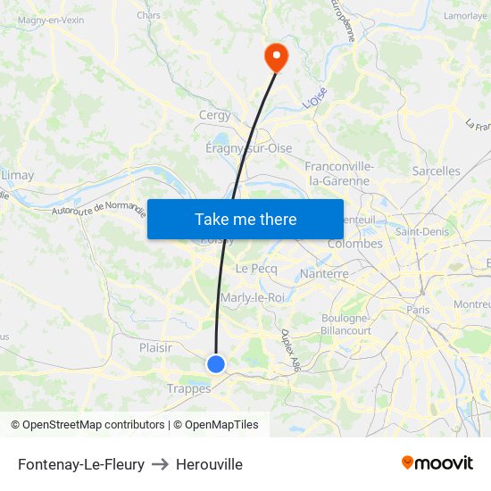 Fontenay-Le-Fleury to Herouville map