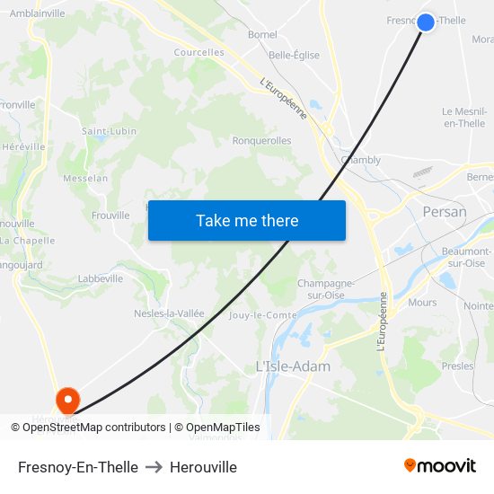 Fresnoy-En-Thelle to Herouville map