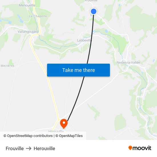 Frouville to Herouville map