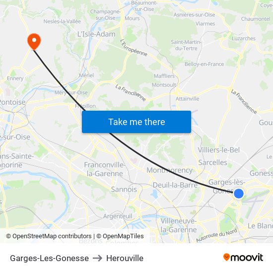 Garges-Les-Gonesse to Herouville map