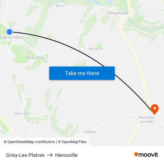 Grisy-Les-Platres to Herouville map