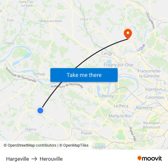 Hargeville to Herouville map