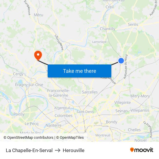 La Chapelle-En-Serval to Herouville map