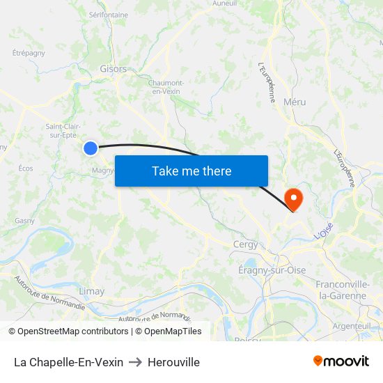 La Chapelle-En-Vexin to Herouville map